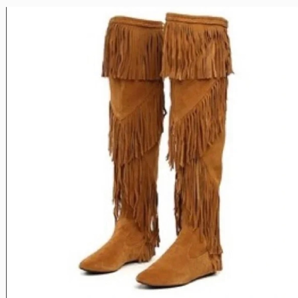 Sam Edelman fringe thigh high boots